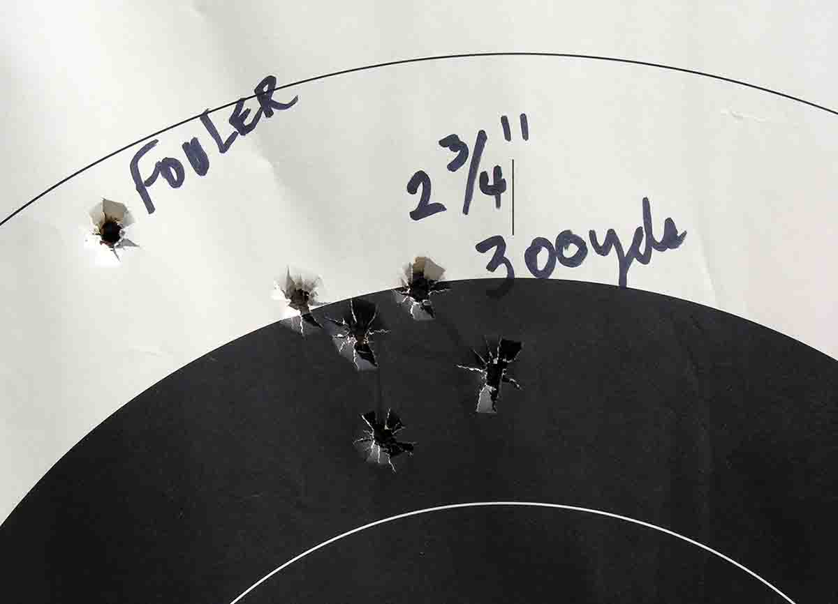A considerable amount of trial and error is required in order to get BPCR target bullets to group like this. This group was fired with Mike’s .45-70 Shiloh Sharps with a 6x Montana Vintage Arms scope. The bullet used was a 560-grain Brooks Creedmoor over 64 grains of Swiss 1½ Fg with CCI BR2 primers.